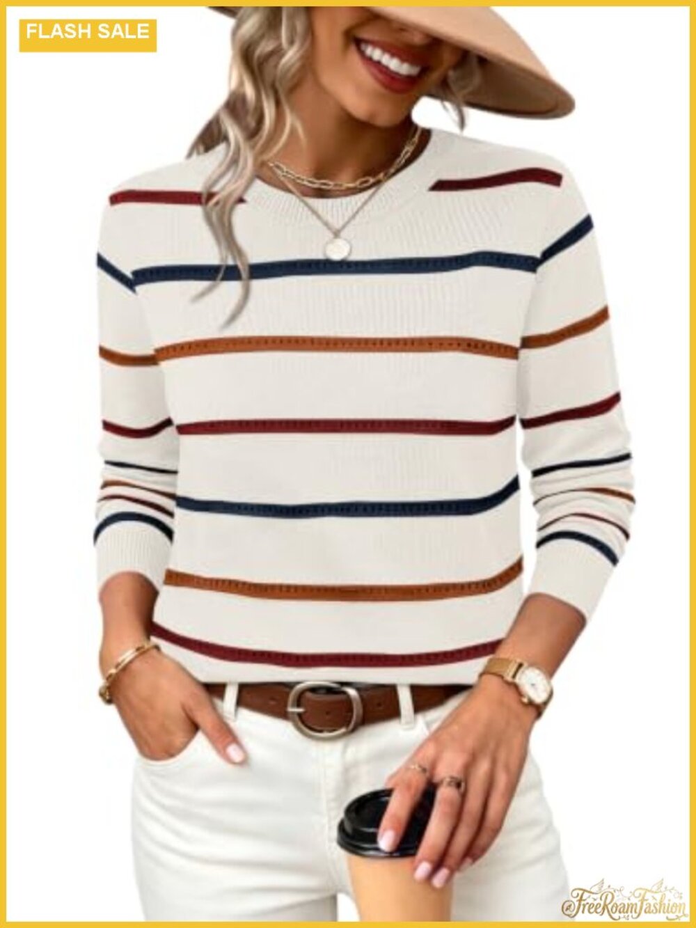 WIHOLL Hollow Out Knit Sweater Cap Sleeve Scoop Neck 3-Season Business Casual